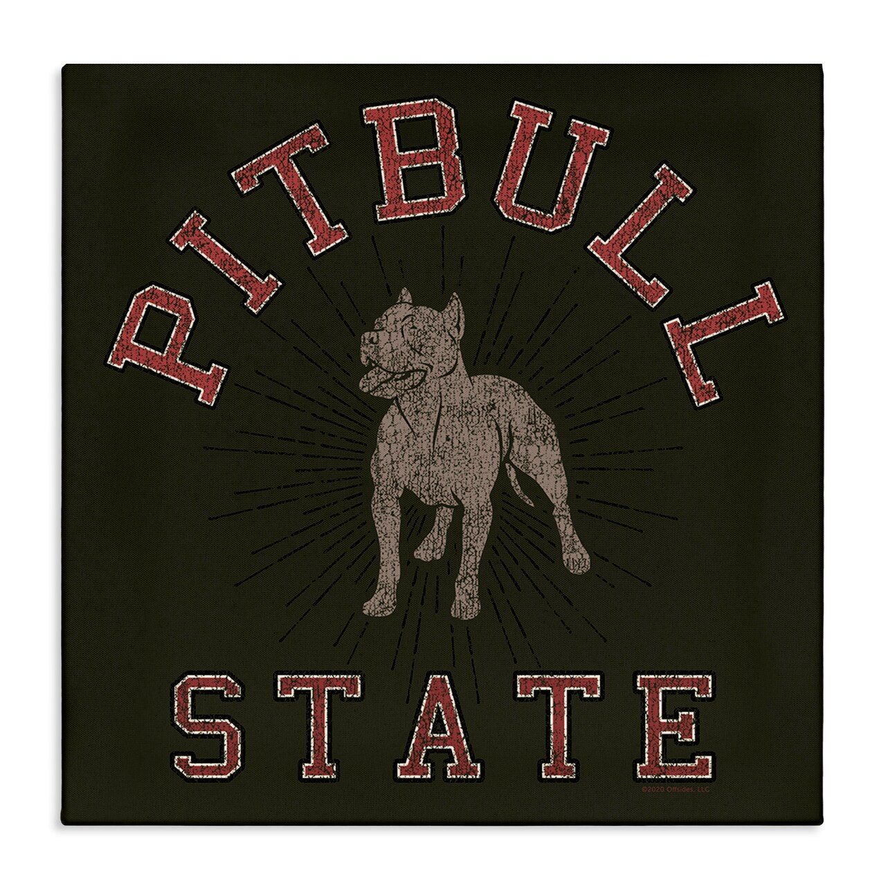 Stupell Industries Vintage Pitbull State Canvas Wall Art Design by Spirit Animals/Life Is High